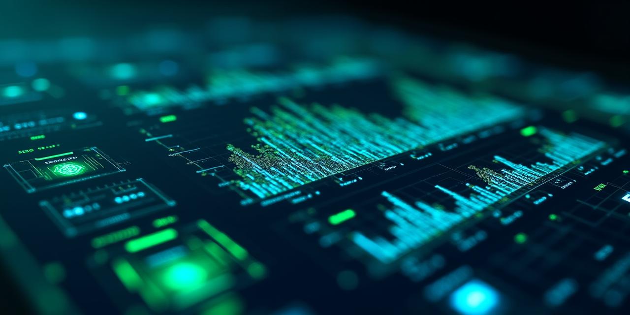 Futuristic AI dashboard visualization with neon data points