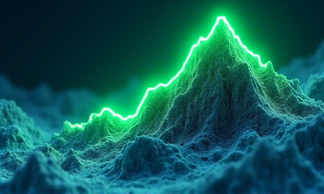 Financial growth charts with neon predictive lines