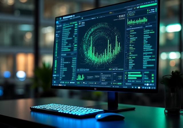 Sophisticated AI Dashboard with real-time data visualizations